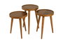 Hanah Home Polen 3 - Walnut Juego de Mesas Nido de 3 Piezas